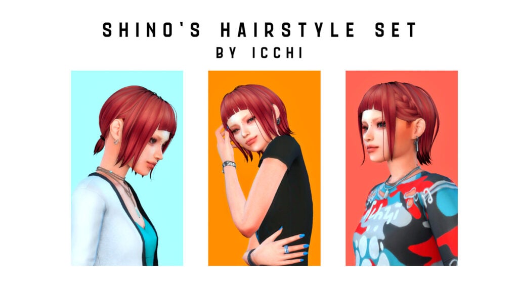 The Sims 4 Maxis Match Hairstyles CC: 80 Sets for Different Ages and Genders 142 Shino1