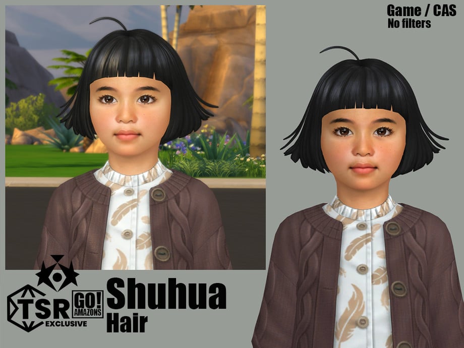 The Sims 4 Maxis Match Hairstyles CC: 80 Sets for Different Ages and Genders 99 ShuhuaHair2