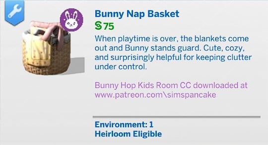 SimsPancake Bunny Nap Basket