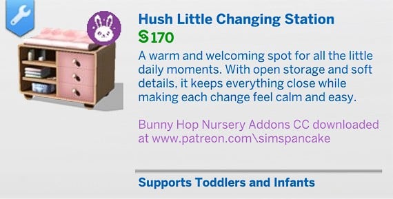 SimsPancake Hush Little Changing Station