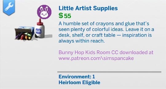 SimsPancake Little Artist Supplies