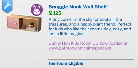 SimsPancake Snuggle Nook Wall Shelf