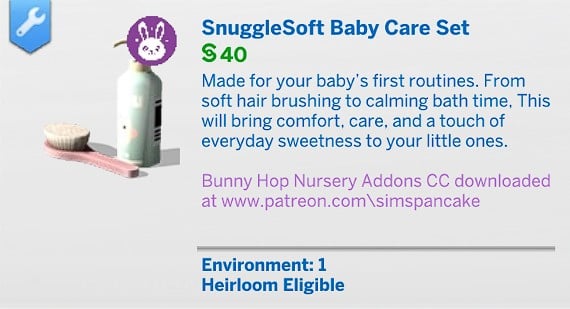 SimsPancake SnuggleSoft Baby Care Set