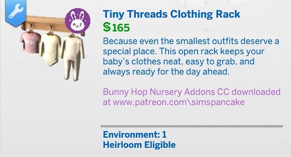 SimsPancake Tiny Threads Clothing Rack