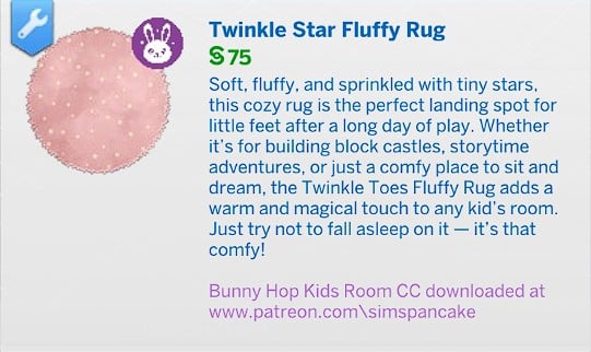 SimsPancake Twinkle Star Fluffy Rug