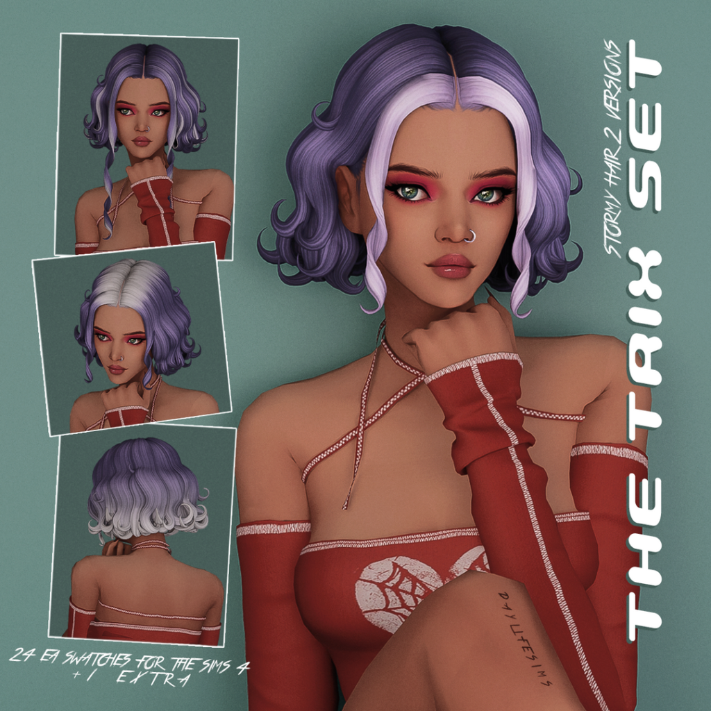 The Sims 4 Maxis Match Hairstyles CC: 80 Sets for Different Ages and Genders 31 Stormy