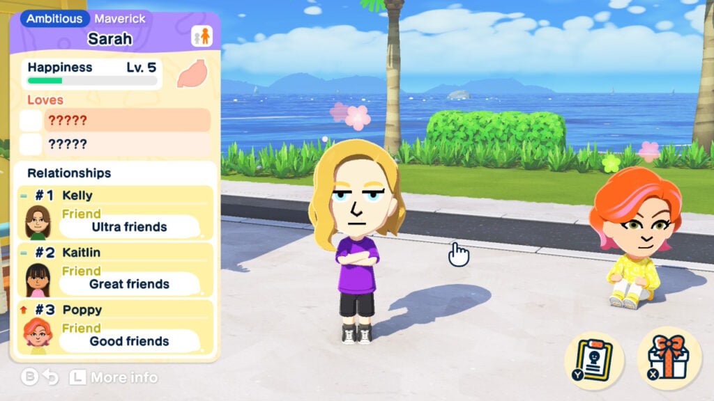 Tomodachi Life friends relationships pannel