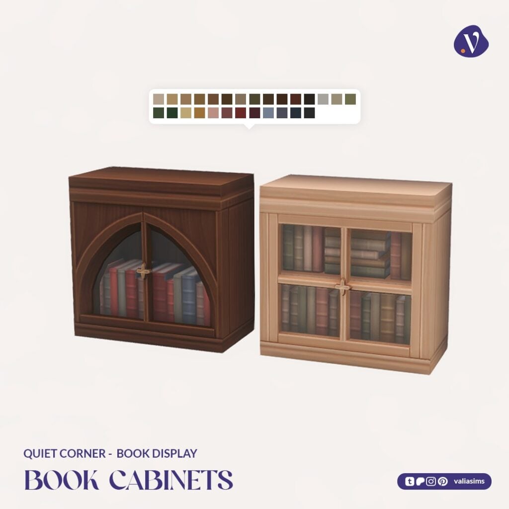 The Sims 4 Quiet Corner CC Review: A Cozy Bookshop Collection You'll Need 64 VALIA Quiet Corner Book Display Book Cabinets 1