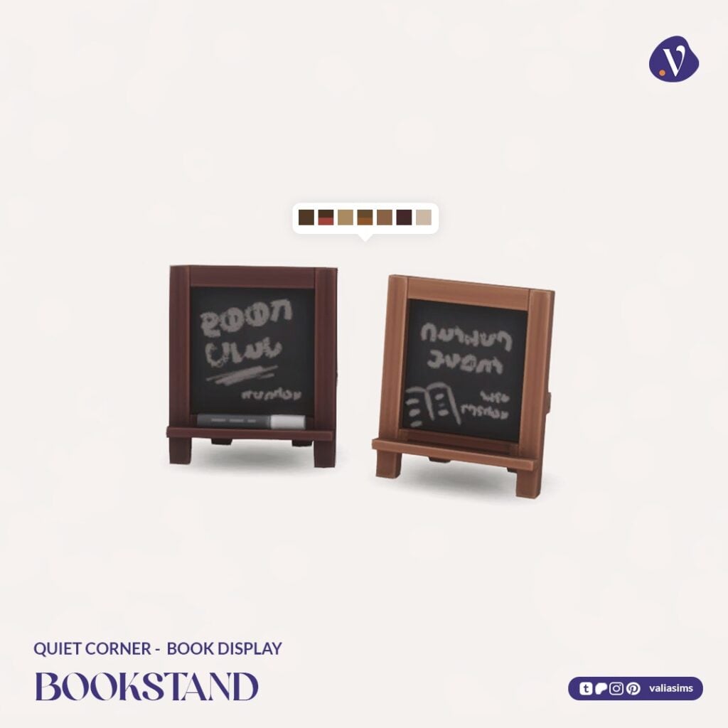 The Sims 4 Quiet Corner CC Review: A Cozy Bookshop Collection You'll Need 41 VALIA Quiet Corner Book Display Bookstand 2 1