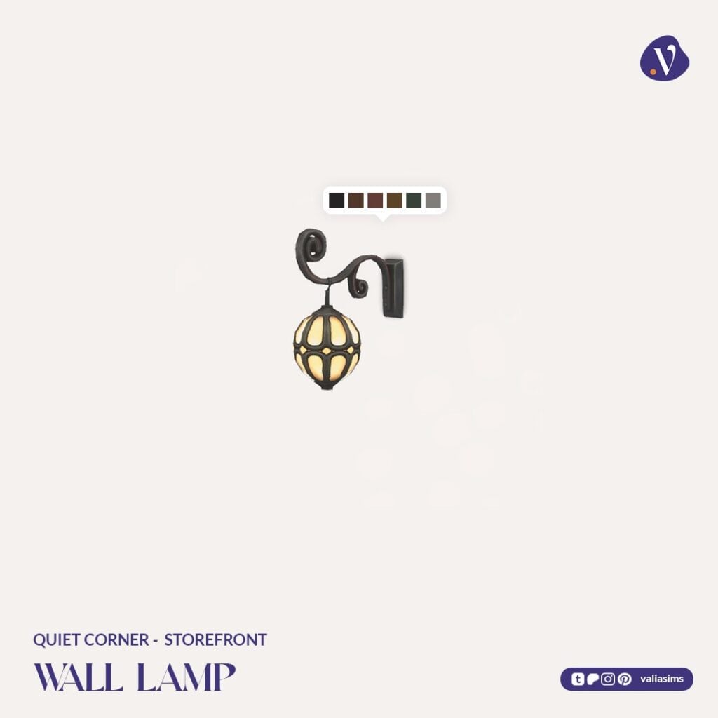 The Sims 4 Quiet Corner CC Review: A Cozy Bookshop Collection You'll Need 55 VALIA Quiet Corner Storefront Wall Lamp 1