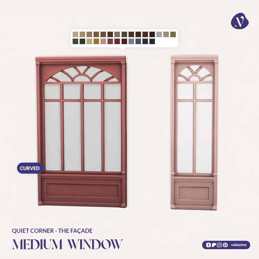 The Sims 4 Quiet Corner CC Review: A Cozy Bookshop Collection You'll Need 16 VALIA Quiet Corner The Facade Medium Window 1