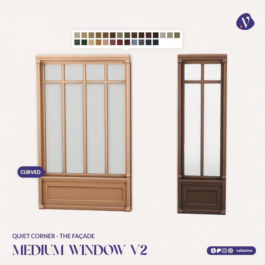 The Sims 4 Quiet Corner CC Review: A Cozy Bookshop Collection You'll Need 17 VALIA Quiet Corner The Facade Medium Window V2 1