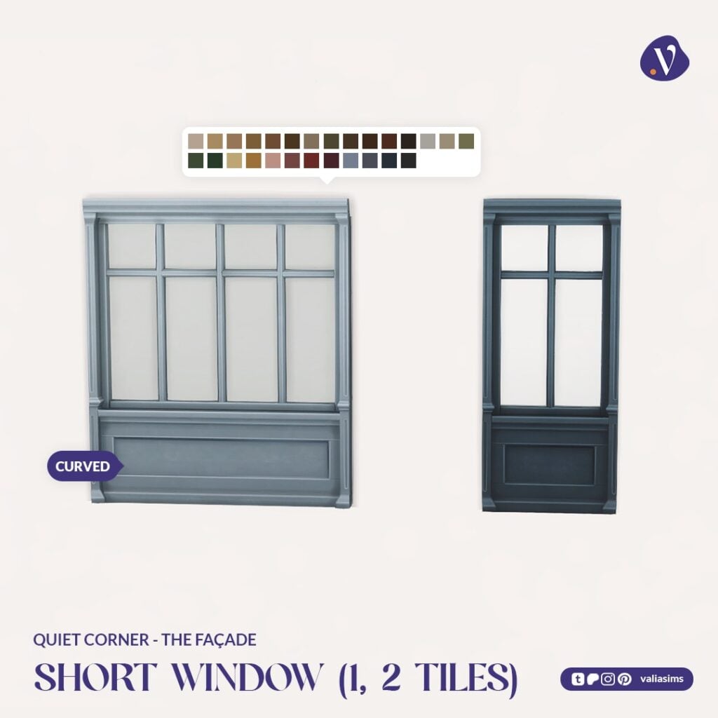 The Sims 4 Quiet Corner CC Review: A Cozy Bookshop Collection You'll Need 18 VALIA Quiet Corner The Facade Short Window 1 2 Tiles 1