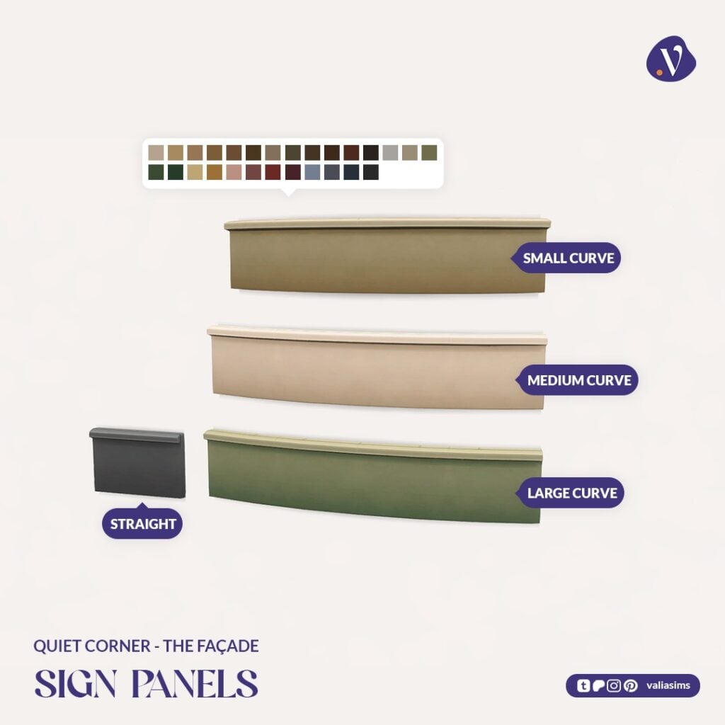 The Sims 4 Quiet Corner CC Review: A Cozy Bookshop Collection You'll Need 36 VALIA Quiet Corner The Facade Sign Panels 1