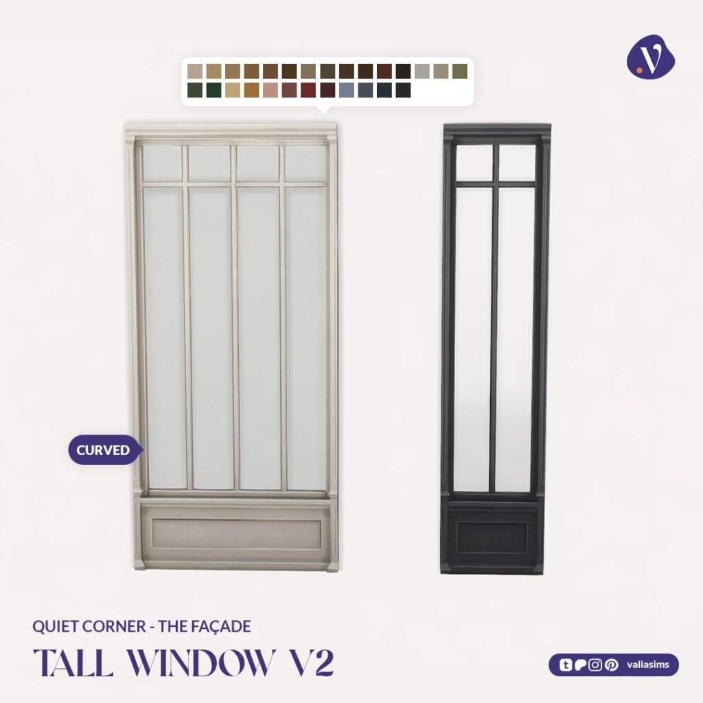 The Sims 4 Quiet Corner CC Review: A Cozy Bookshop Collection You'll Need 15 VALIA Quiet Corner The Facade Tall Window V2 1