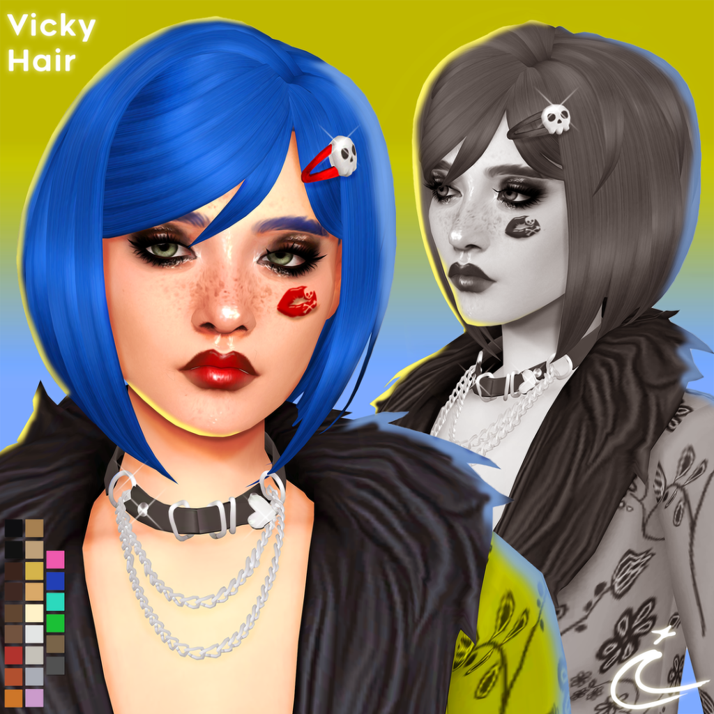 The Sims 4 Maxis Match Hairstyles CC: 80 Sets for Different Ages and Genders 29 Vicky1