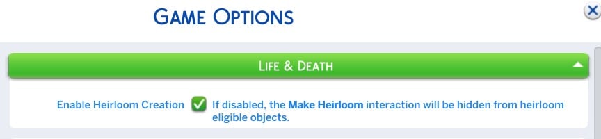 Guide to The Sims 4 Wills and Heirlooms from Life & Death Expansion Pack 11 Sims 4 Wills and Heirlooms, Sims 4 Life & Death, Game Options