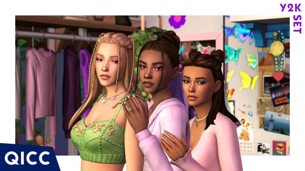 The Sims 4 Maxis Match Hairstyles CC: 80 Sets for Different Ages and Genders 138 Y2K