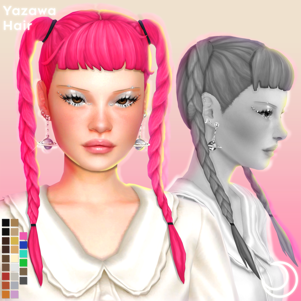 The Sims 4 Maxis Match Hairstyles CC: 80 Sets for Different Ages and Genders 27 Yazawa1