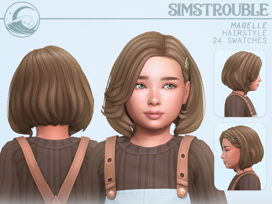 The Sims 4 Maxis Match Hairstyles CC: 80 Sets for Different Ages and Genders 105 mabelle