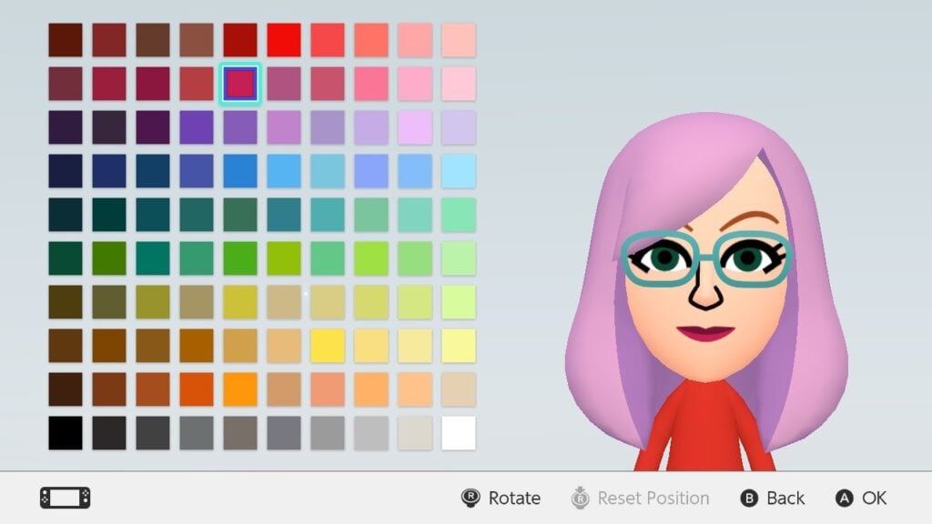 Mii Maker Comparison: From Miitopia to Tomodachi Life 1 Showcase of expanded color options on Switch 1's Mii Maker.