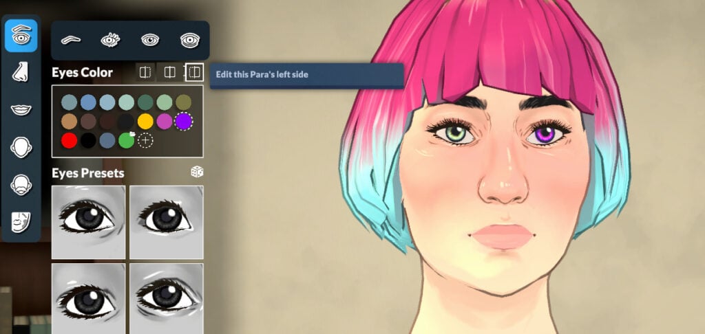 Exploring Paramaker Features in Paralives: Guide To Character Creator 34 Face Eye 3