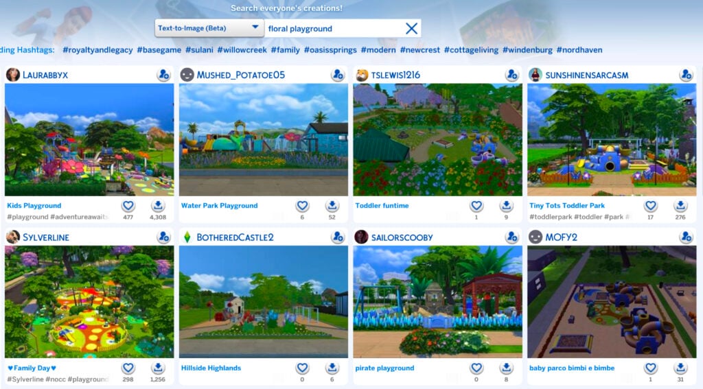 Review Of The Sims 4 SimSearch Features: Enjoy Being A (BETA) Tester 11 Floral Playground results