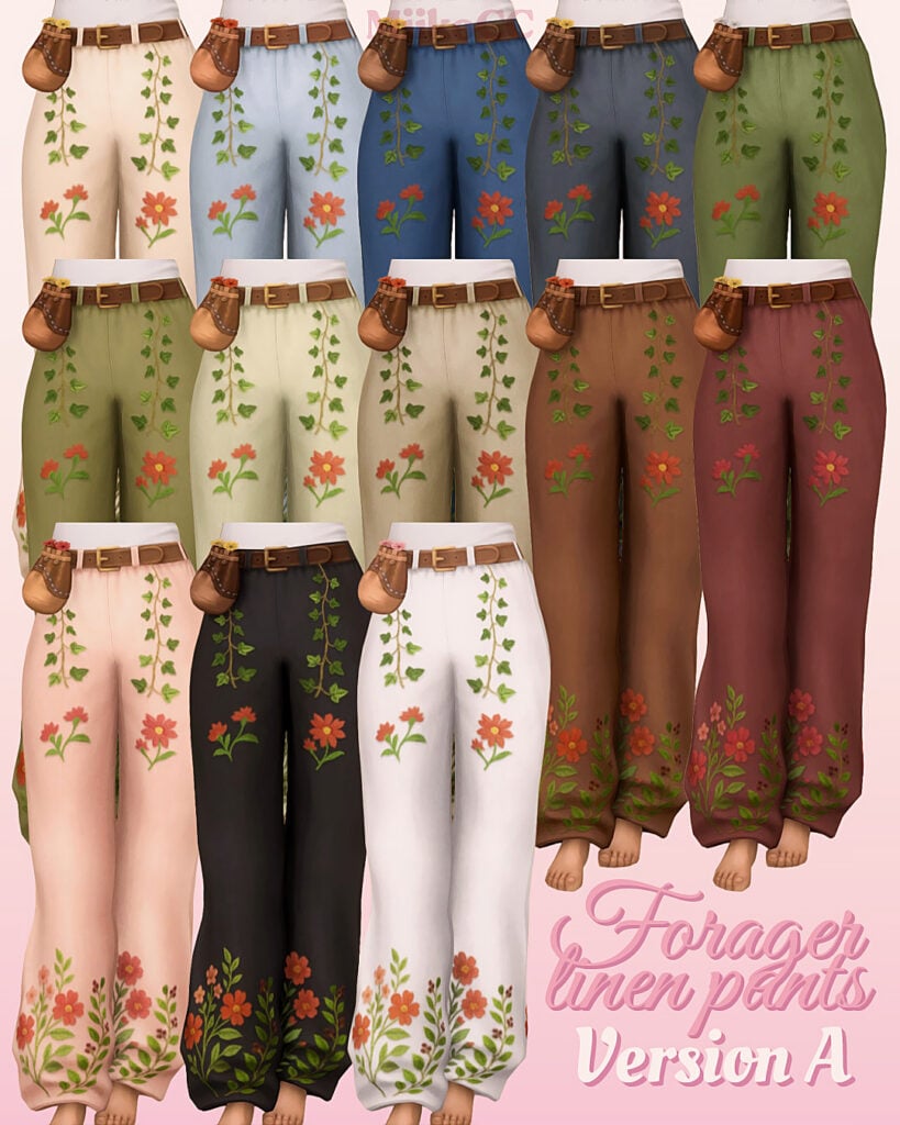 34 Beautiful Sims 4 Cottagecore CC Sets For The Coziest CAS Wardrobe 9 ForagerPants2