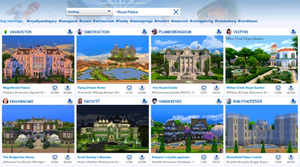 Review Of The Sims 4 SimSearch Features: Enjoy Being A (BETA) Tester 9 Hashtag Royal Palace results