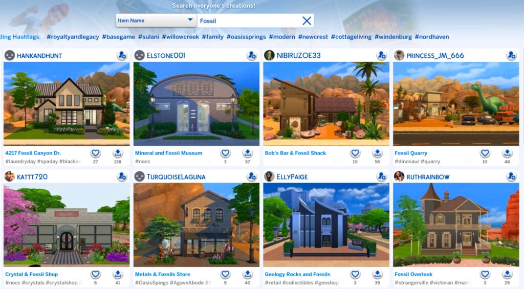 Review Of The Sims 4 SimSearch Features: Enjoy Being A (BETA) Tester 5 Fossil Item Name results