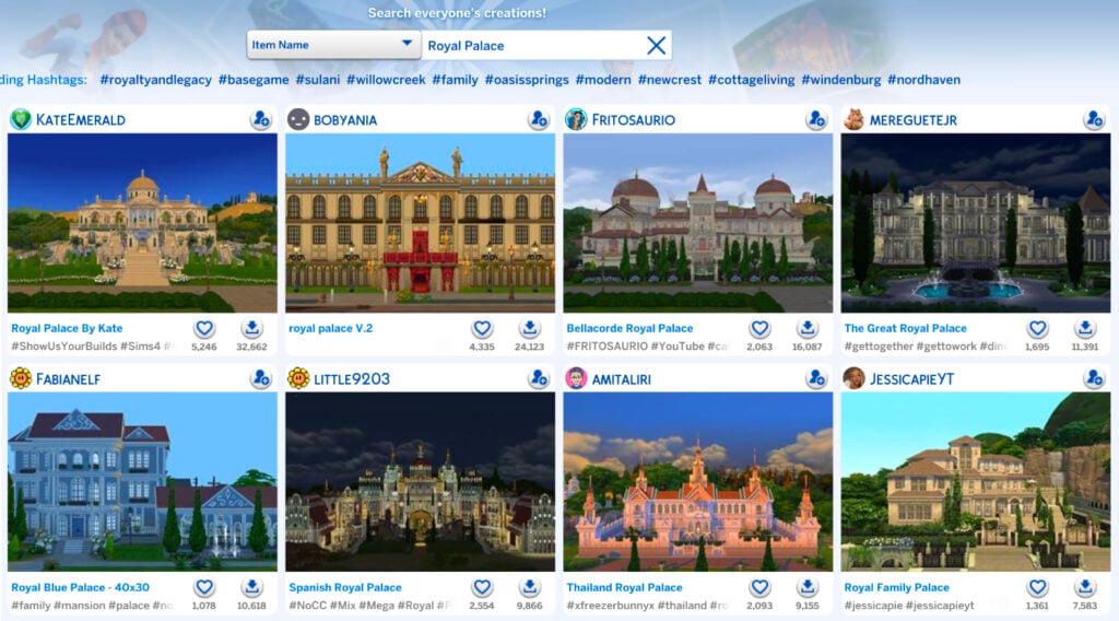 Review Of The Sims 4 SimSearch Features: Enjoy Being A (BETA) Tester 8 Royal Palace Item Name results