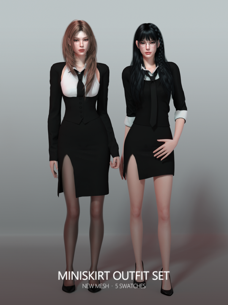 The Sims 4 Formal Wear CC: 54 Sets For Luxury CAS Gameplay 22 Miniskirt