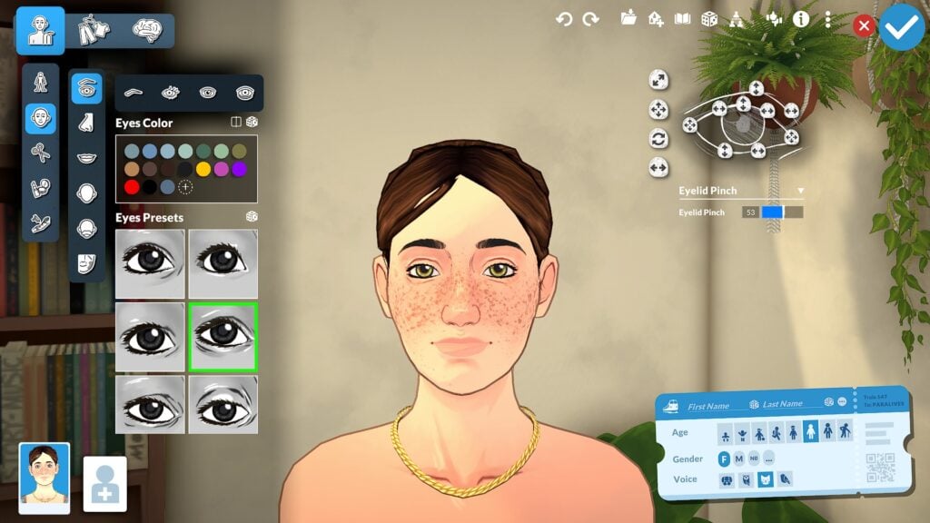 Paramaker Sliders in Paralives: Essential Guide to Character Customization 3 Paramaker Sliders in Paralives showcasing detailed eye customization, eyelid manipulation points, and eye presets