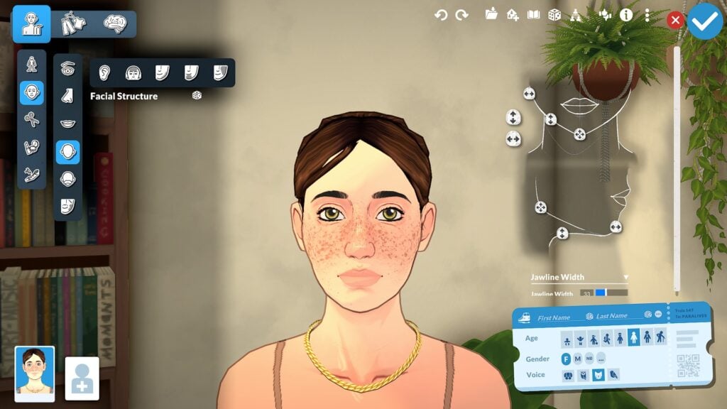 Paramaker Sliders in Paralives: Essential Guide to Character Customization 6 Paramaker Sliders in Paralives showing facial structure sculpting tools with jawline and face shape manipulation points
