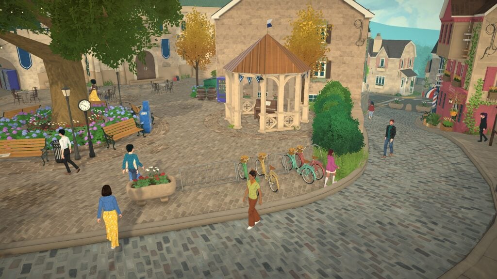 Why Paralives Already Feels Like a Cozy Escape 10 Paralives Town square with cobblestone streets