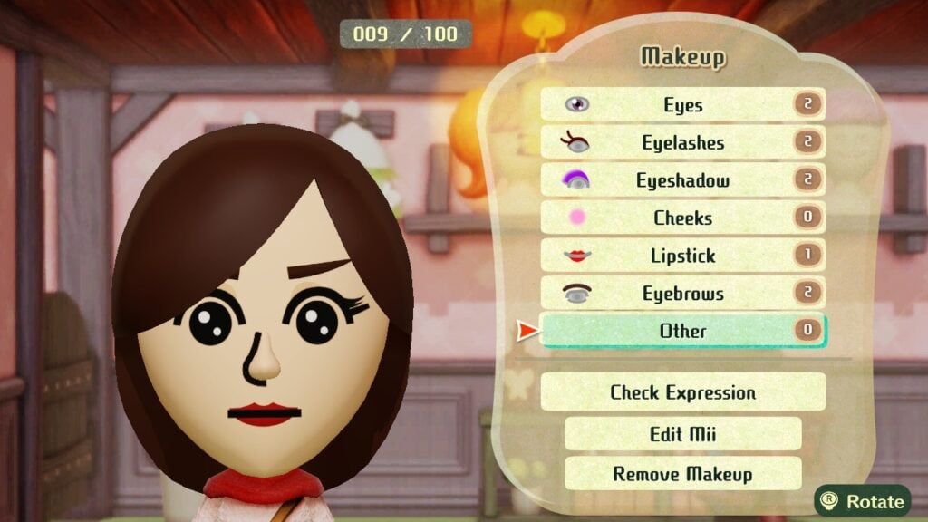 Mii Maker Comparison: From Miitopia to Tomodachi Life 3 Miitopia's Makeup menu