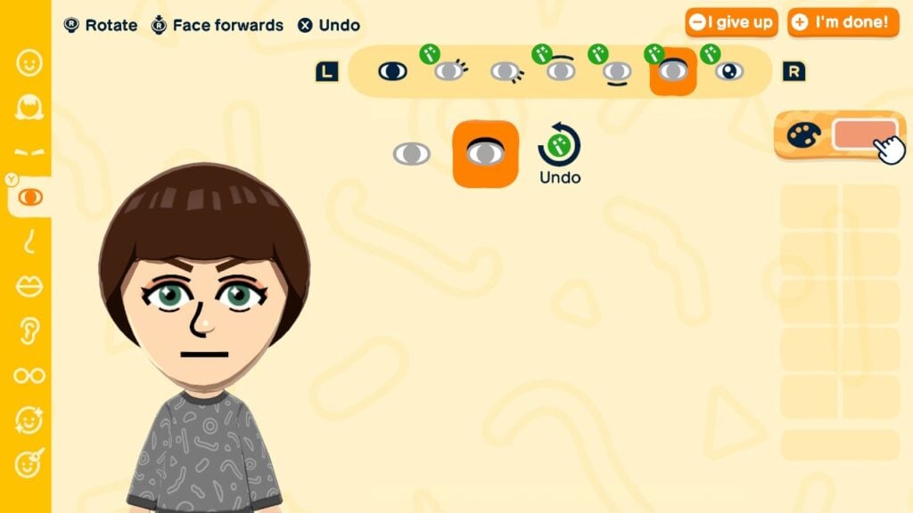 Mii Maker Comparison: From Miitopia to Tomodachi Life 18 An example of customized eyes in Tomodachi Life: Living the Dream's Mii Maker.