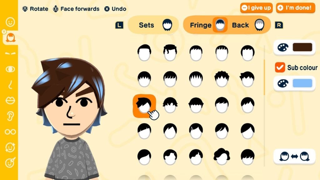 Mii Maker Comparison: From Miitopia to Tomodachi Life 17 Showcase of hairstyle customization in Tomodachi Life: Living the Dream's Mii Maker.