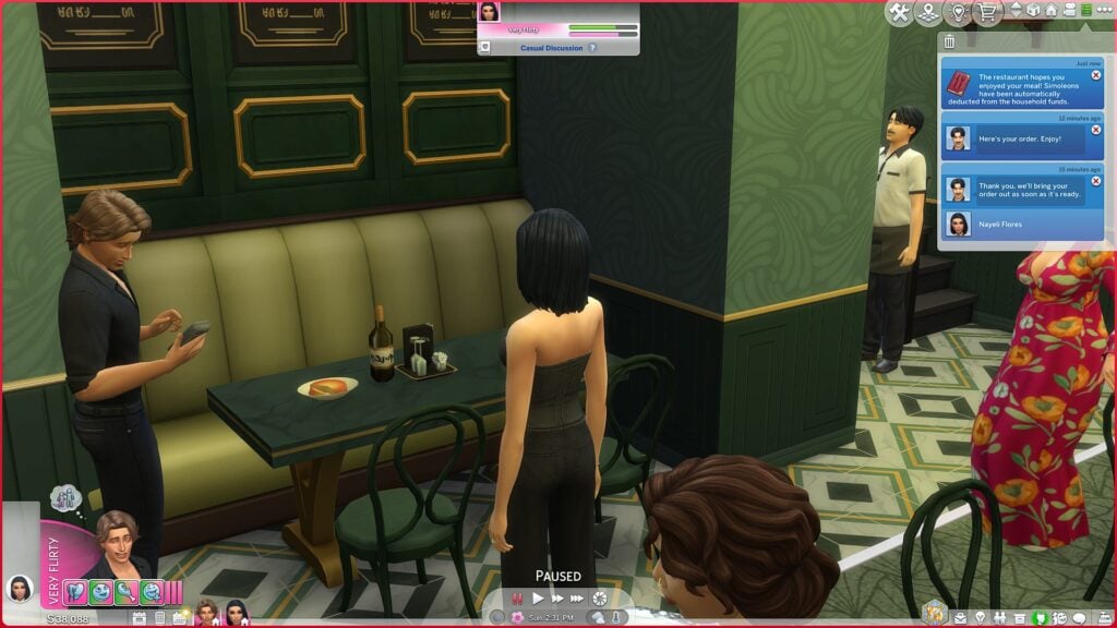 Sims 4 Dine Out End of Meal