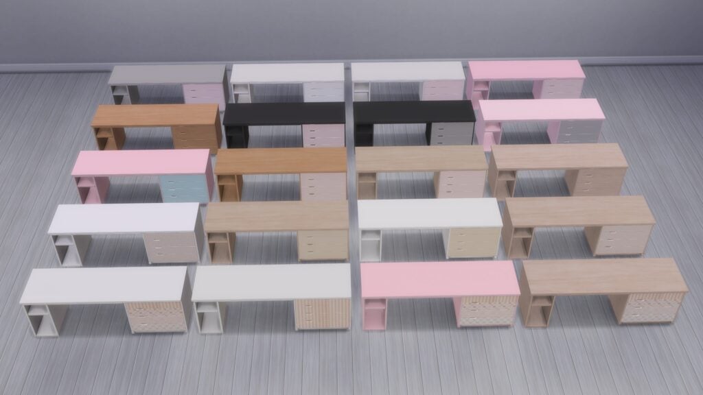 The Sims 4 Hada Set Overview: Perfect for Dreamy Teen Bedrooms 31 Sims41ife Hada Bunk Bed Desk Swatches