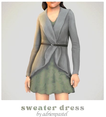 34 Beautiful Sims 4 Cottagecore CC Sets For The Coziest CAS Wardrobe 57 SweaterDress