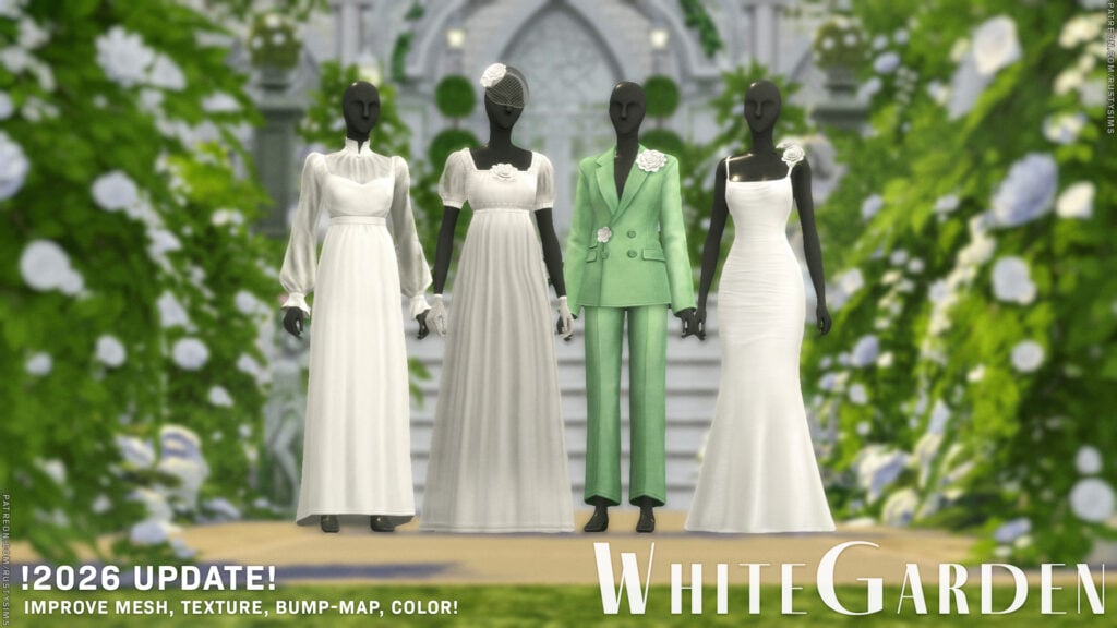 The Sims 4 Formal Wear CC: 54 Sets For Luxury CAS Gameplay 35 WhiteGarden1