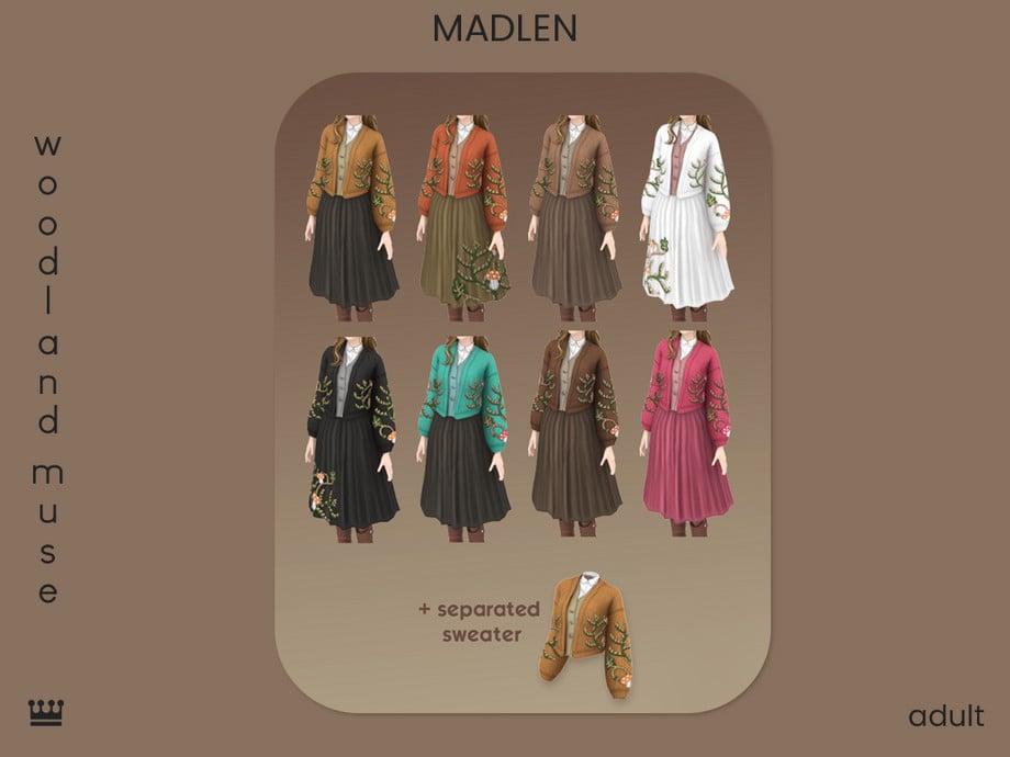 34 Beautiful Sims 4 Cottagecore CC Sets For The Coziest CAS Wardrobe 24 WoodlandMuse2