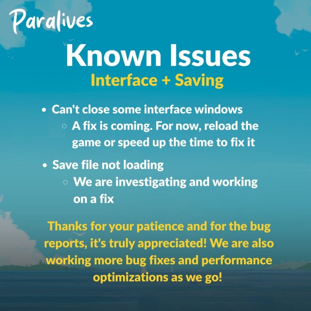 Paralives Bugs: Official Release Of Known Issues Getting Fixed 4 paralives bugs known issues2
