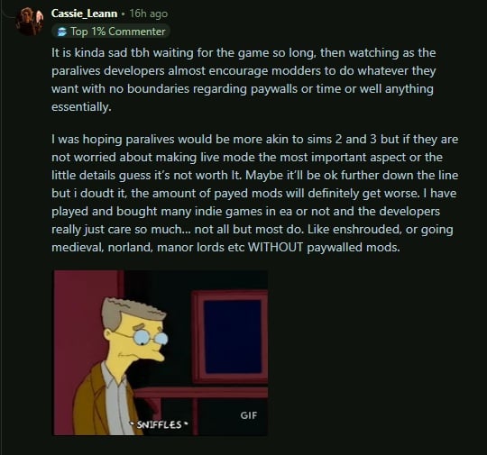 Paralives Mods And The Fast Approaching Early Access Culture 8 reddit 1 1
