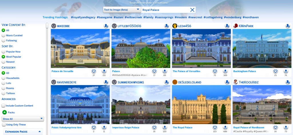 Review Of The Sims 4 SimSearch Features: Enjoy Being A (BETA) Tester 10 Text-to-Image results