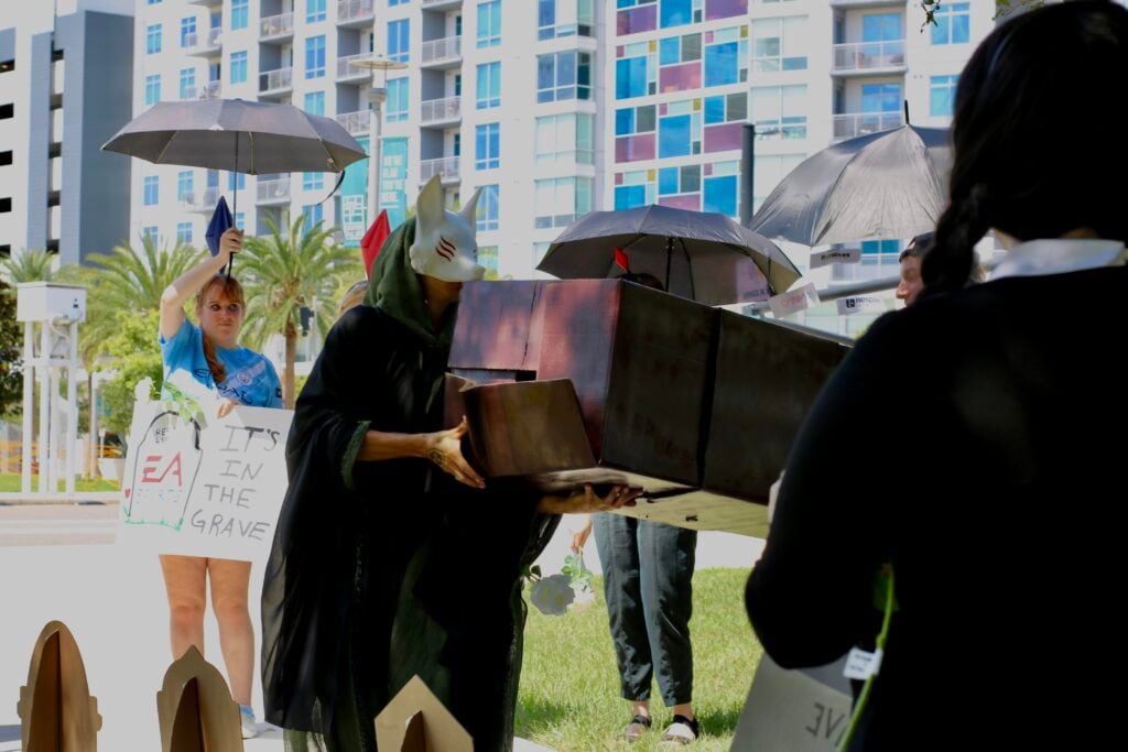 EA Funeral Buyout Protest Staged Outside of EA Orlando Office: Press Release and Photos 7 IMG 0790
