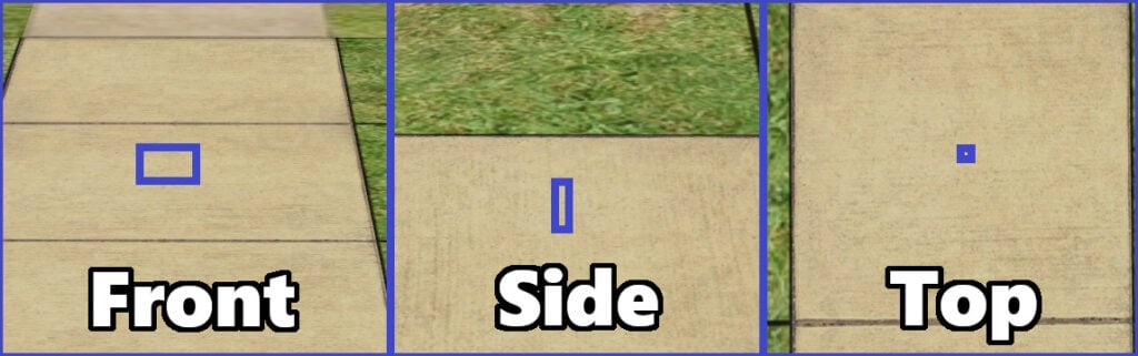 GUIDE: How To Use The Sims 2 Portals In Builds For Fun And Immersion 2 The visualization of hitboxes from three views.