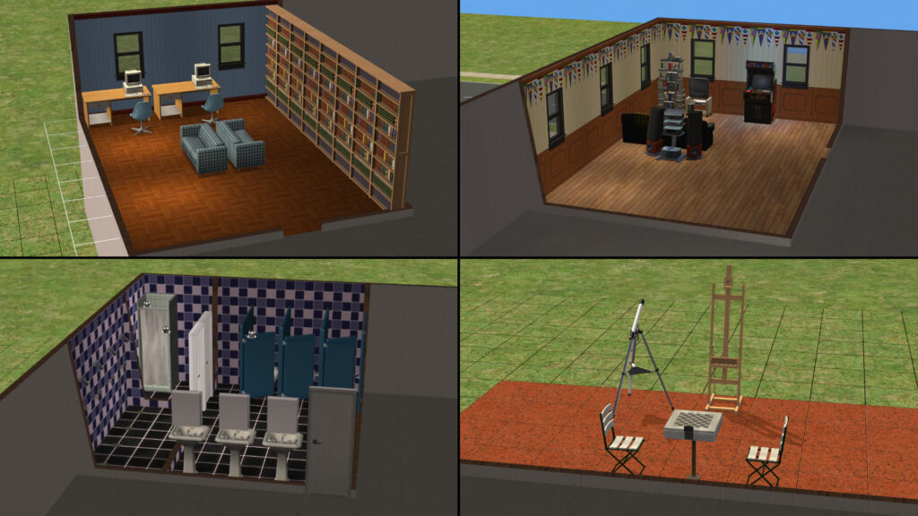 Some dorm areas that could be included in dorms and are usually included in pre-made ones.