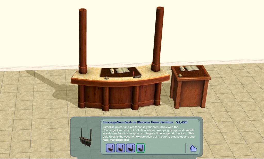 Two ConciergoSum Desk by Welcome Home Furniture objects placed down.